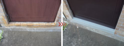 成田市テラスハウスのＫ様邸　玄関ドアの修理及び塗装_施工前と施工後.jpg